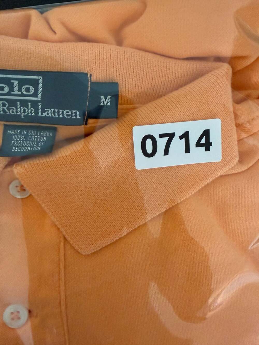 Polo Ralph Lauren Peachy Orange Short Sleeve Polo Shirt Men's Size M - Picture 7 of 7
